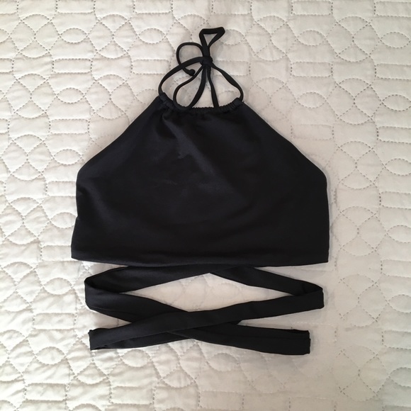 Beach Riot Other - ❌SOLD❌Beach Riot Black Halter Wrap Swim Bikini Top